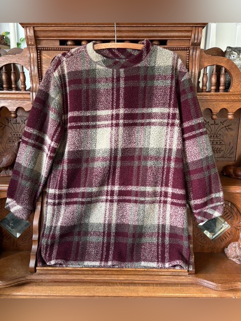 Adorable Woolrich plaid fleece tunic sweater size small